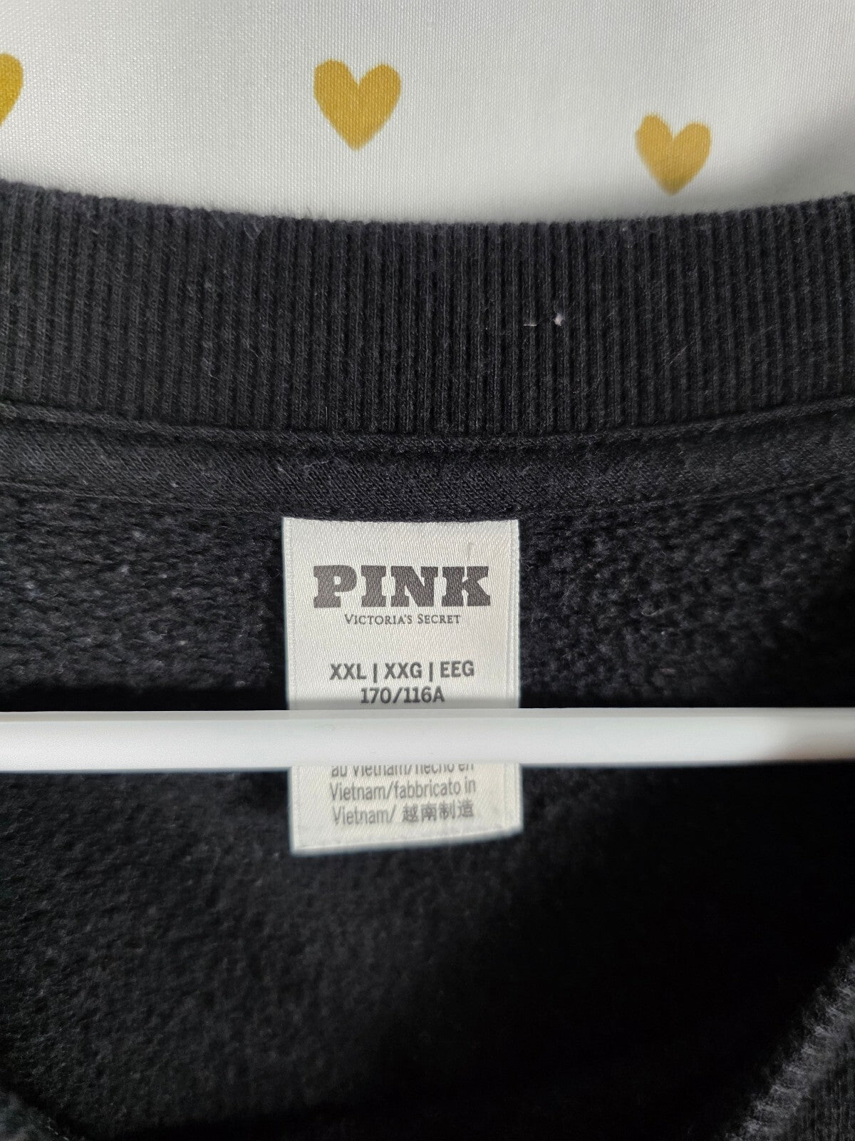 Victoria's Secret PINK Ivy Fleece Sweatshirt Sweatpants Set XXL Black Logo