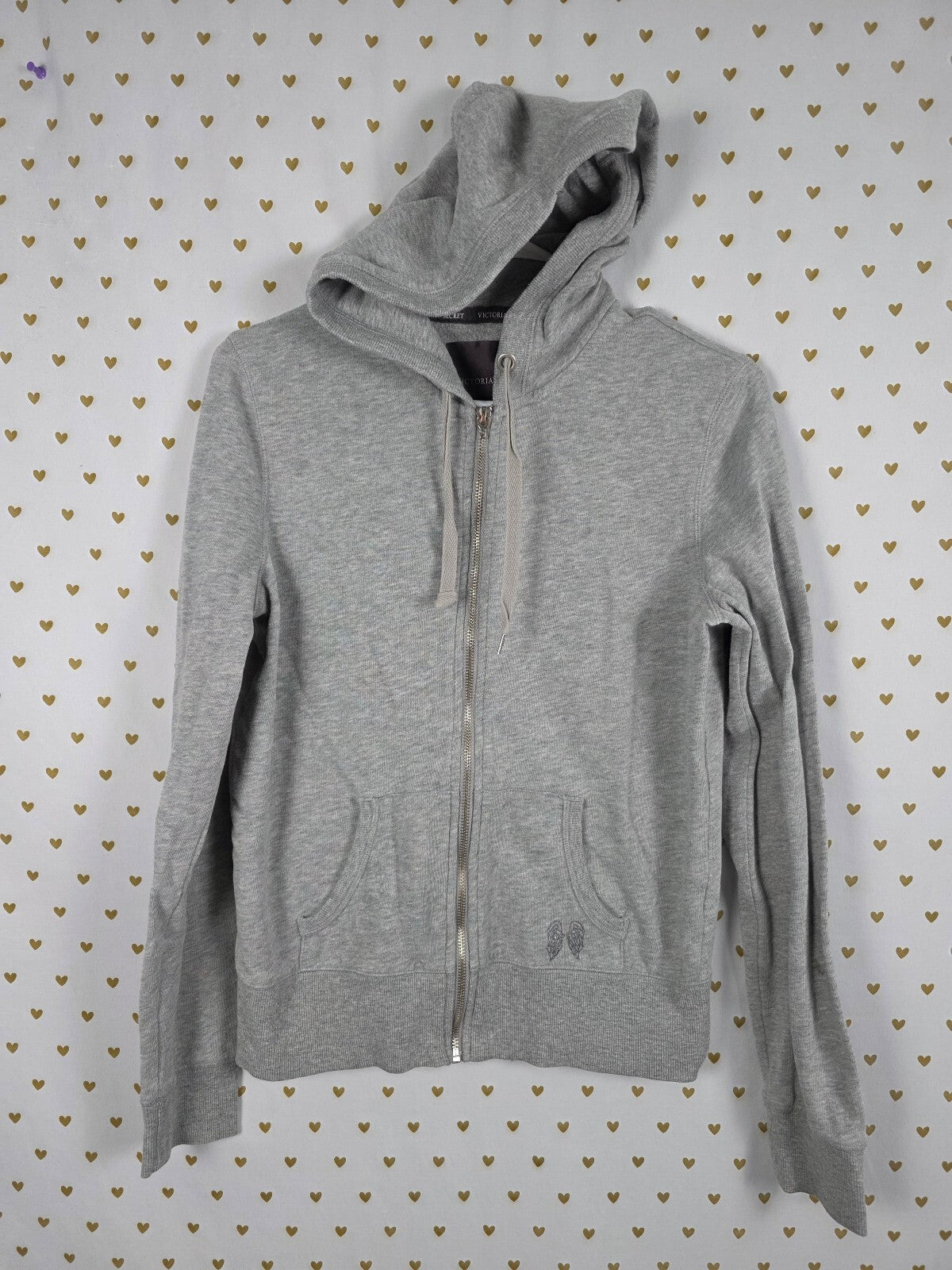 Victorias Secret ANGELS Bling Wings Full zip grey Jacket Studded MEDIUM