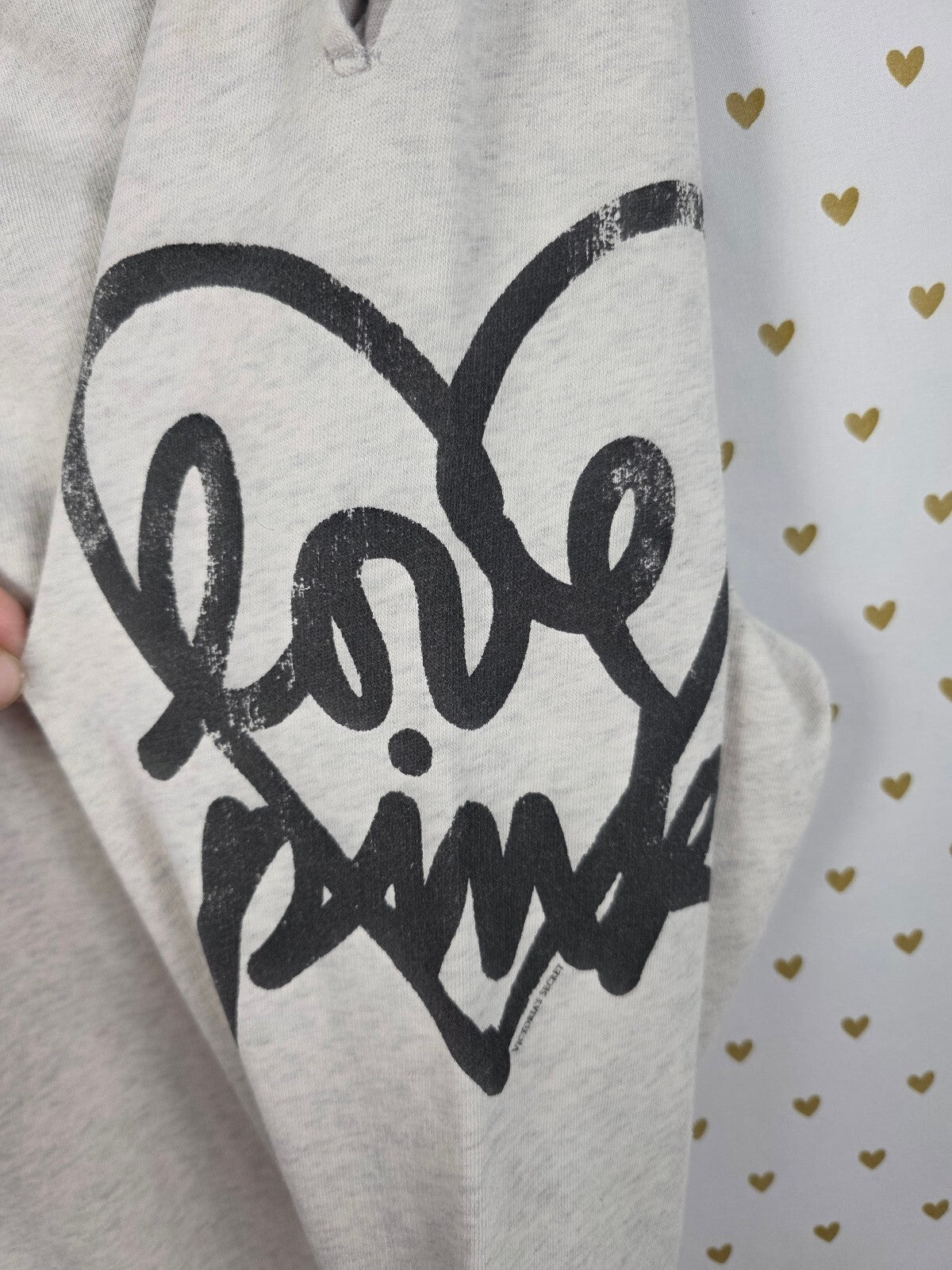 Victorias Secret PINK Vintage y2k LOVE Heart Logo Sweats Joggers SMALL