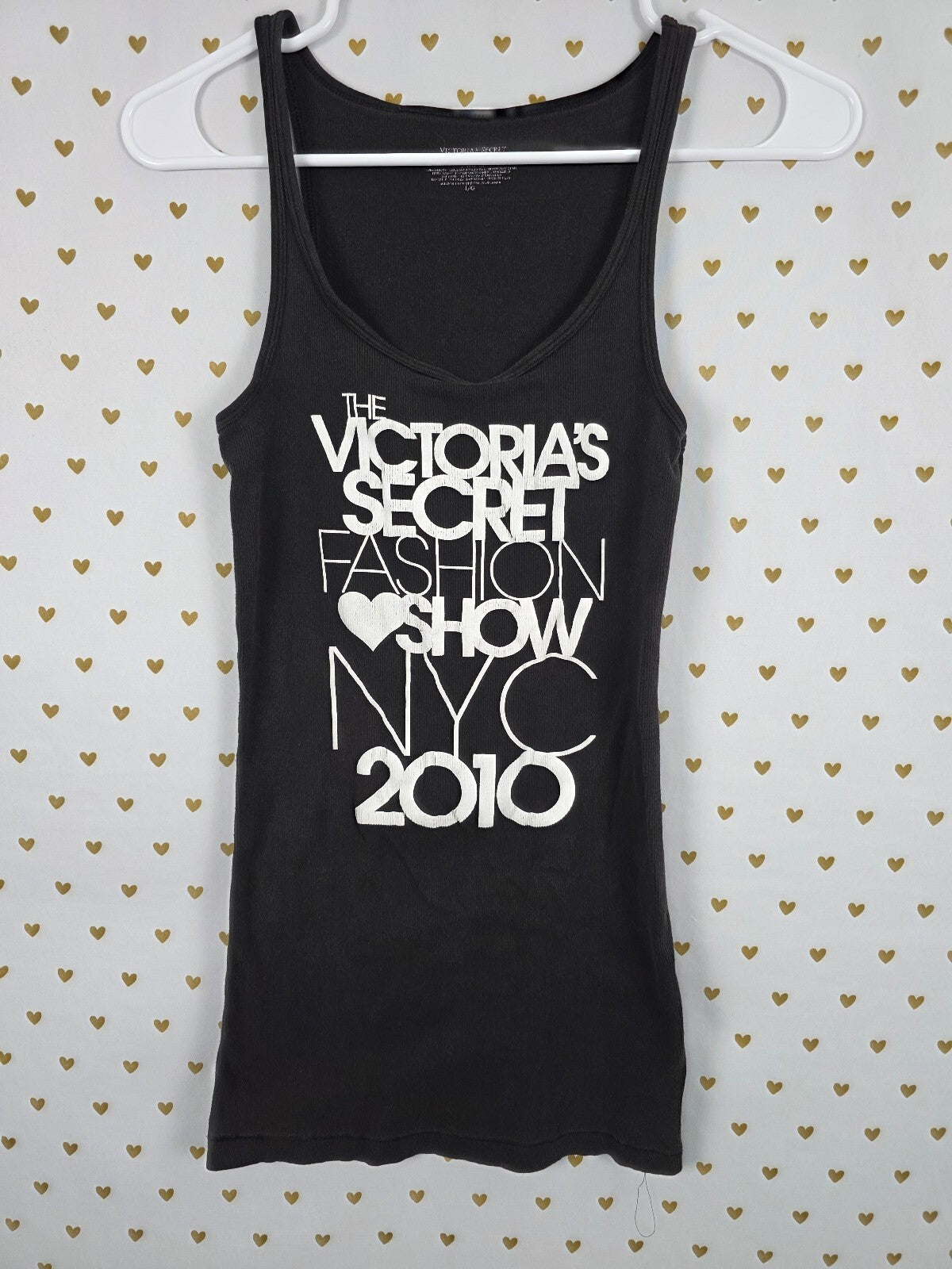 Vintage 2010 Victoria's Secret Fashion Show NYC Black Tank Top Large