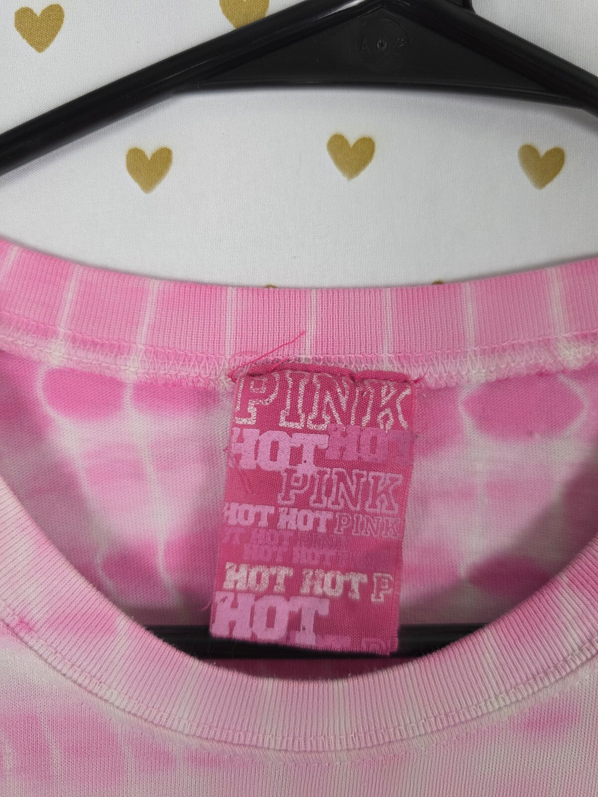 Vintage 2007 VS PINK Love Guitars Bass Drums BLING Tie Dye Tee XS
