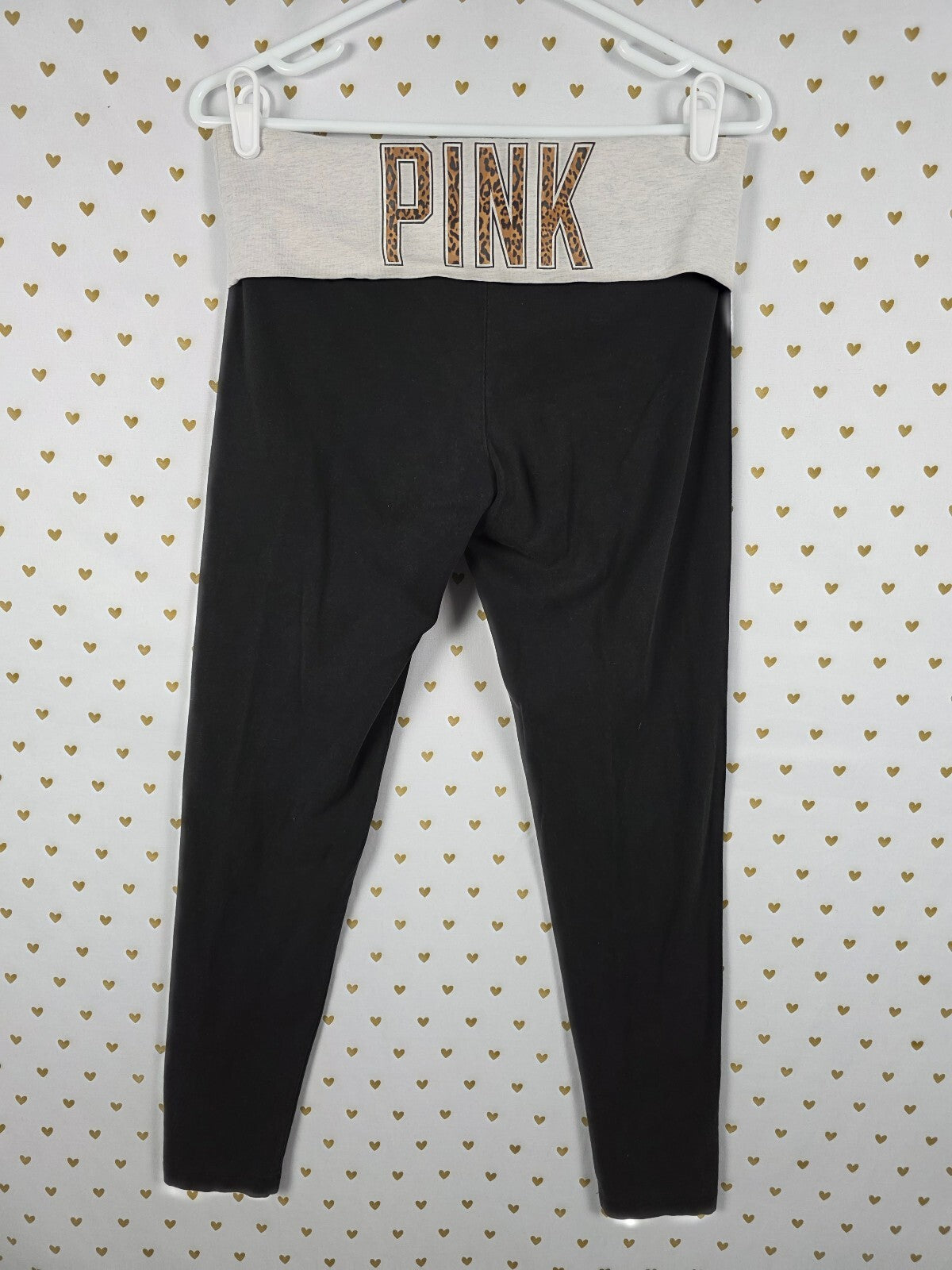 Victorias Secret PINK Cheetah Leopard Ankle Skinny Foldover Yoga Pants Medium