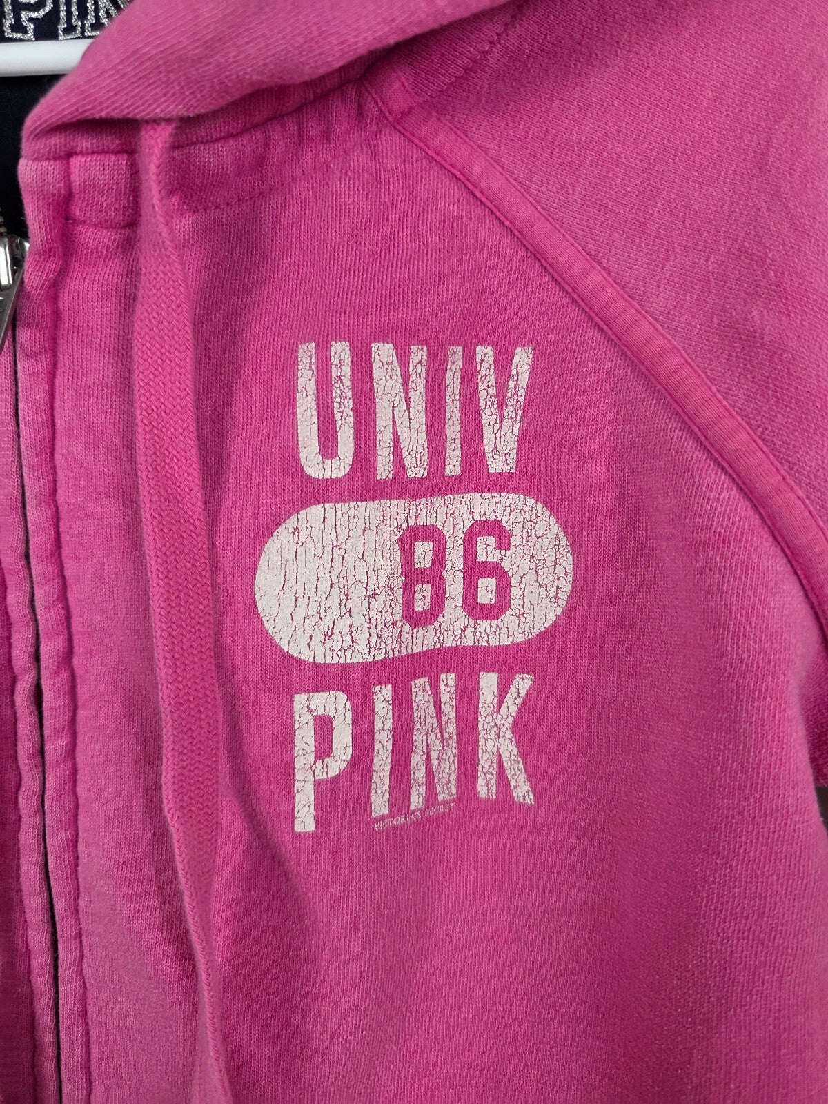 Vintage 2008 Victoria's Secret PINK Wishes Kisses 86 Zip Hoodie M Y2K