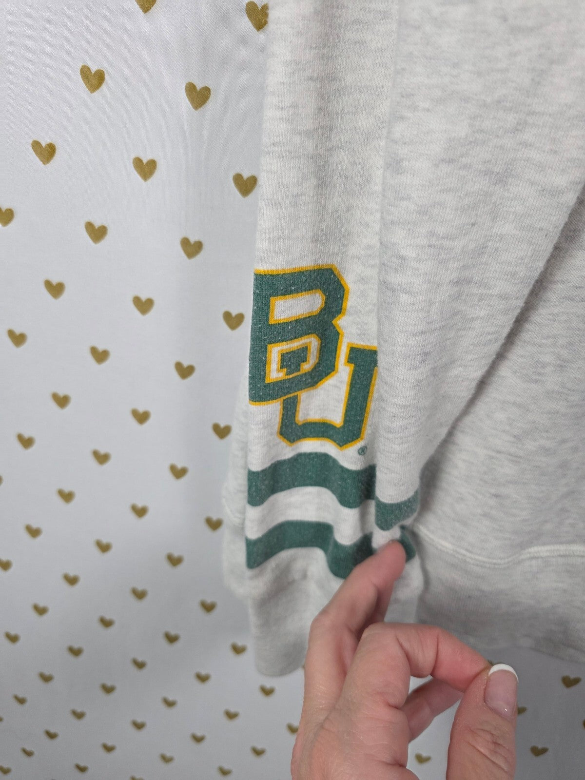 Victoria's Secret PINK Baylor University Bears Hoodie Sweatshirt Gray Green M