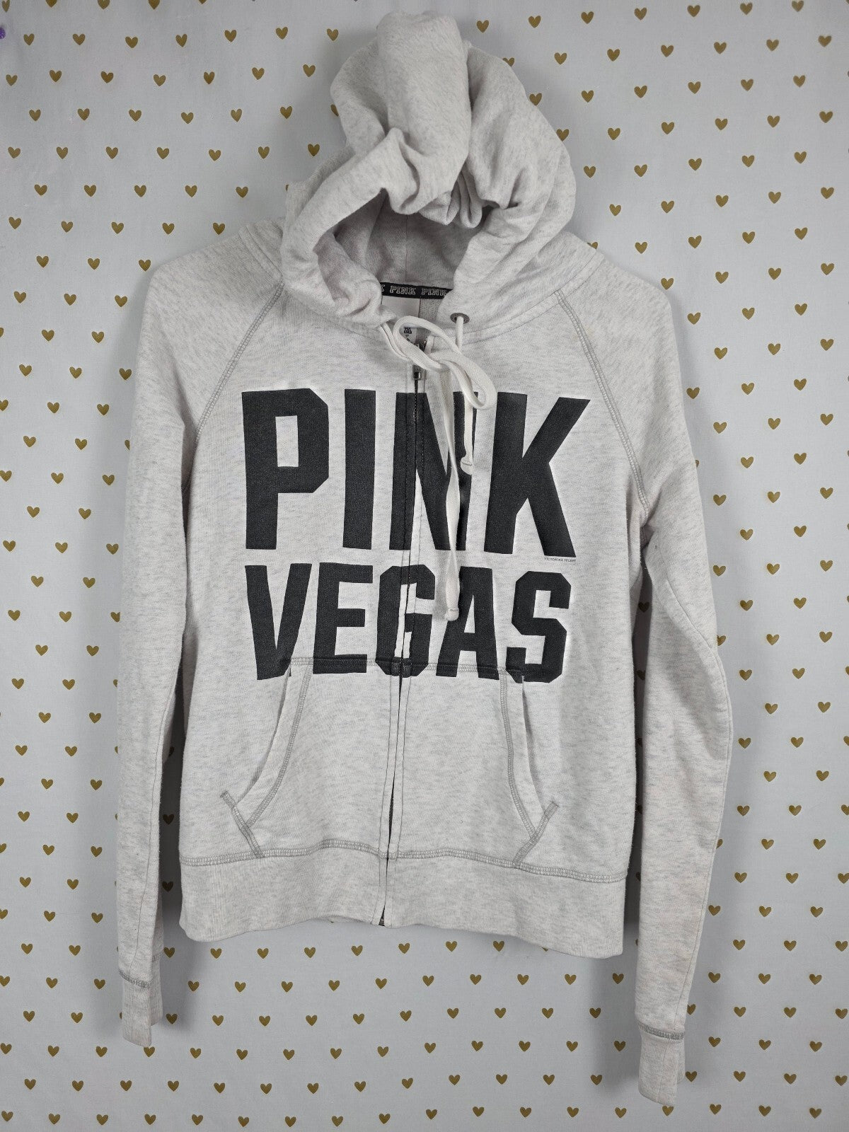 Victorias Secret Pink VEGAS Cherries BLING sequined Full zip Hoodie Jacket SMALL