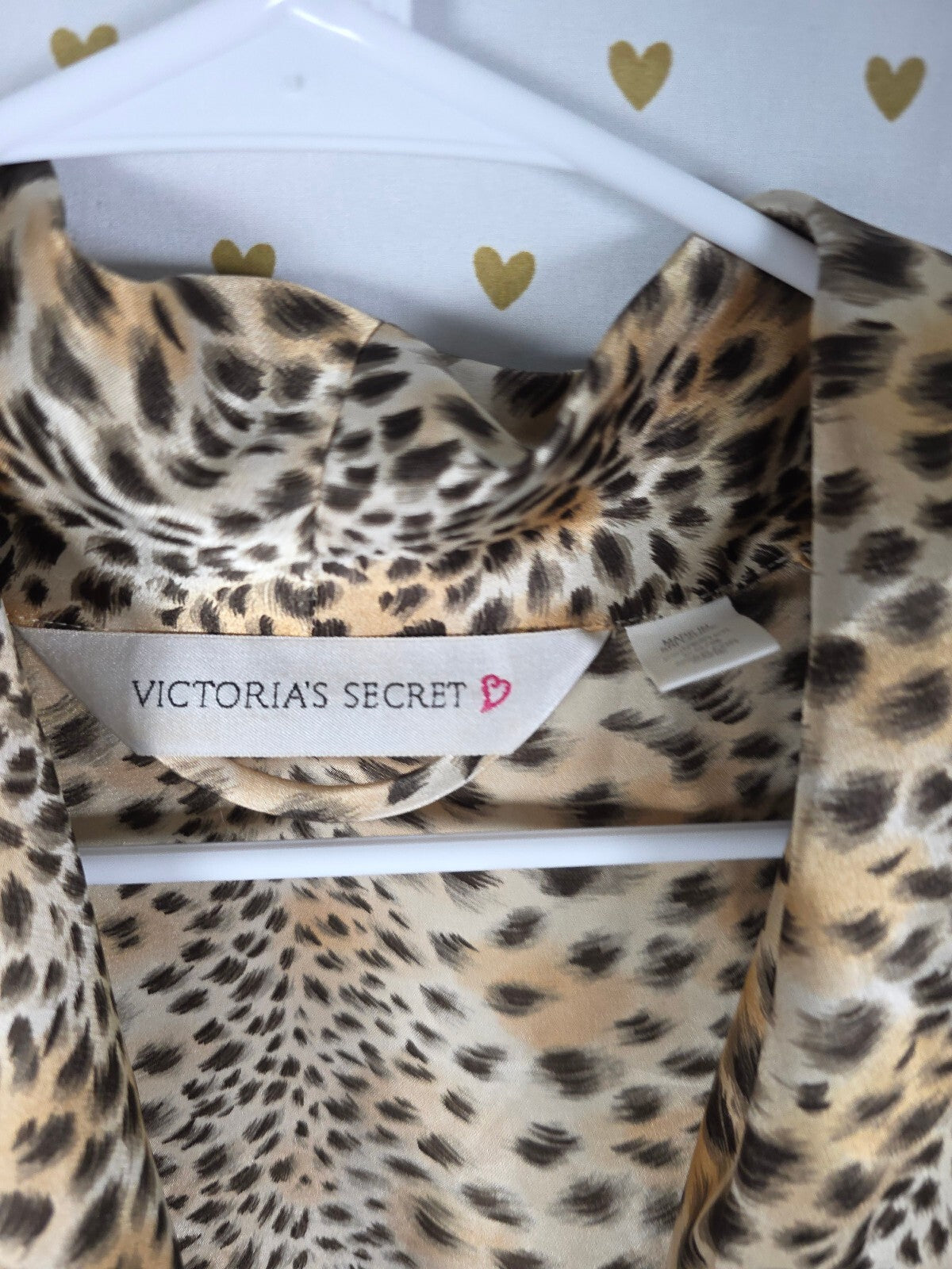 Victorias Secret Satin Silky Robe Animal Print Cheetah XS S Heart Label Vintage