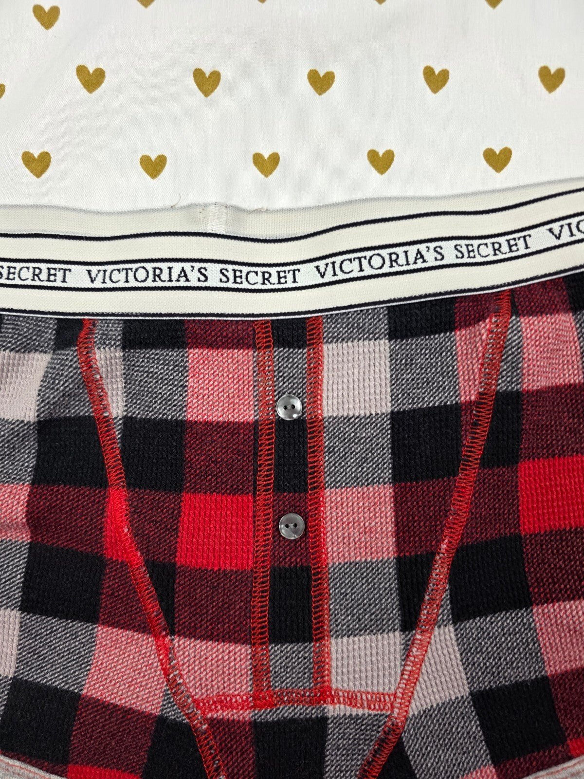 Victorias Secret Red Plaid Thermal SMALL Sleep Shorts Boxers Pajama Bottoms