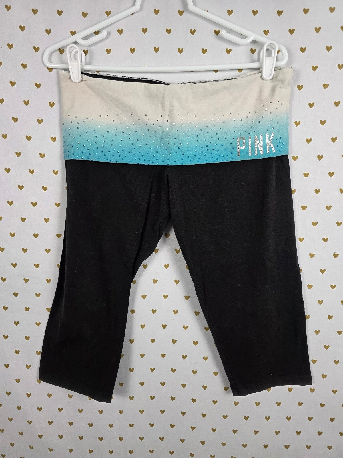 Victorias Secret PINK Gradient Bling Capri Leggings Yoga Pants Large
