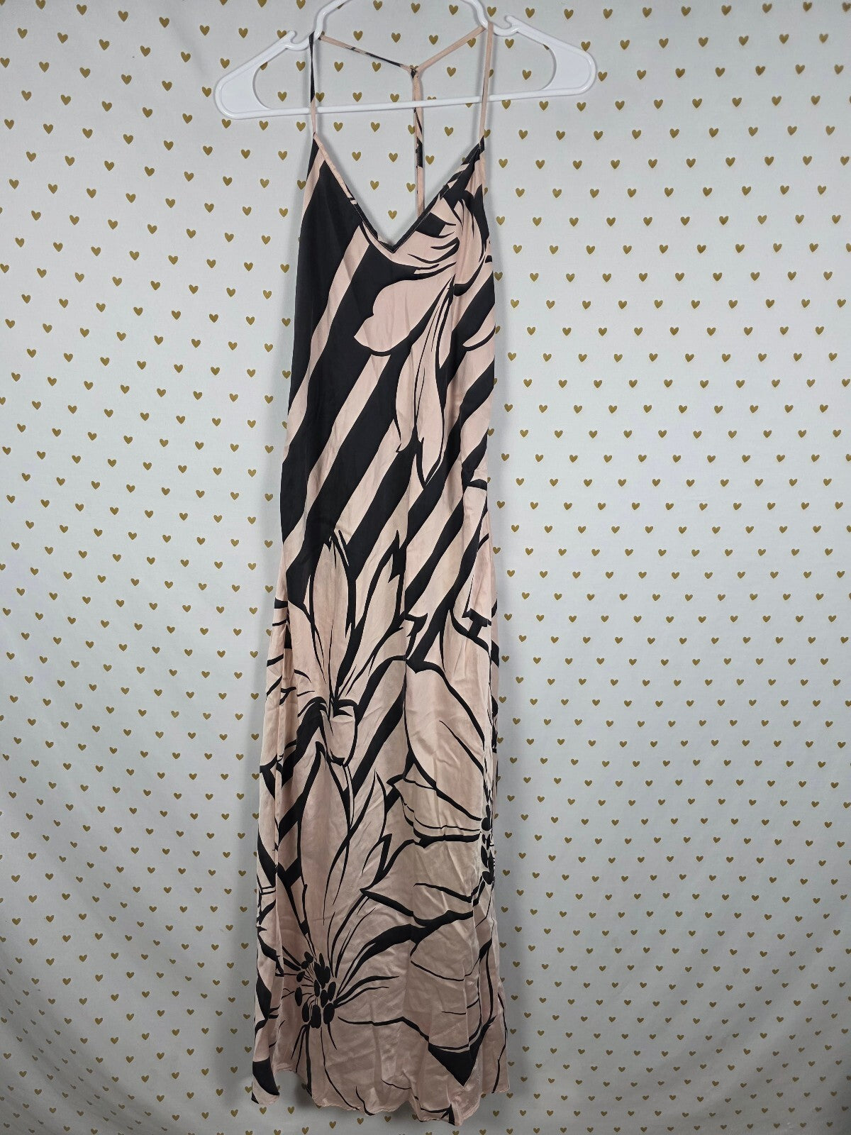 2001 Victoria's Secret 100% Silk Floral Maxi Slip Dress S Y2K Long Racerback