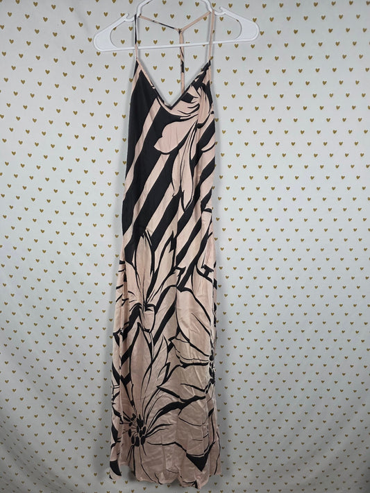 2001 Victoria's Secret 100% Silk Floral Maxi Slip Dress S Y2K Long Racerback