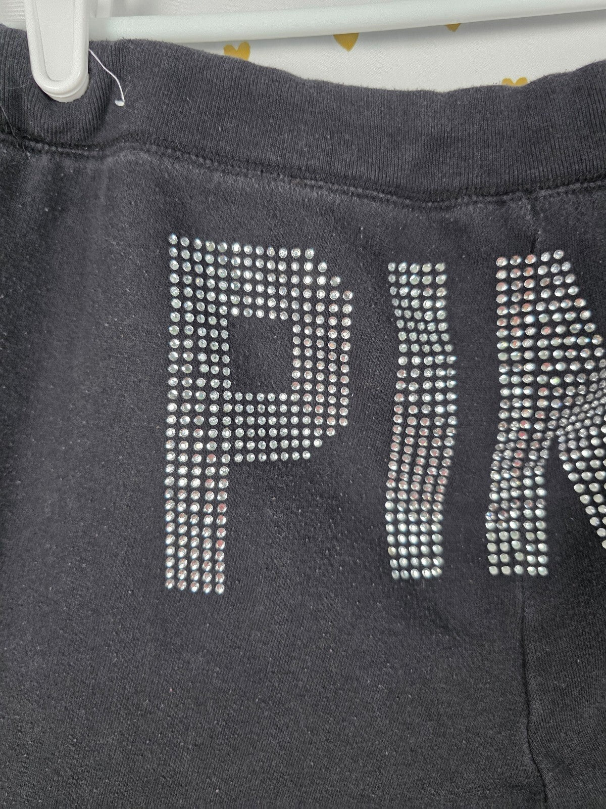Victorias Secret PINK BLING Studded Logo Butt Vintage y2k Sweats Sweatpants MED