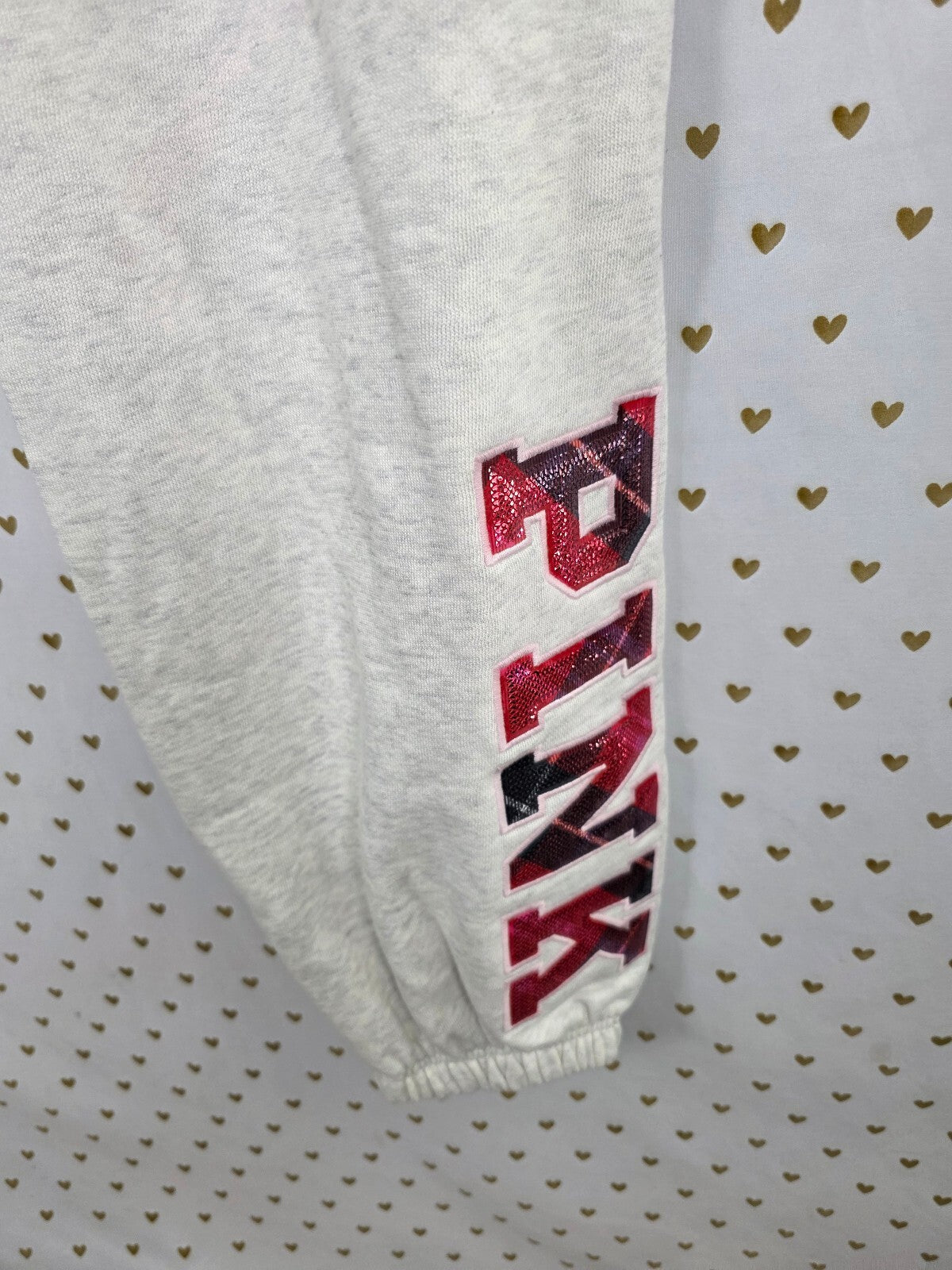 Victorias Secret PINK NEW Nwt Loveshackfancy Campus Sweats Bling Logo XL
