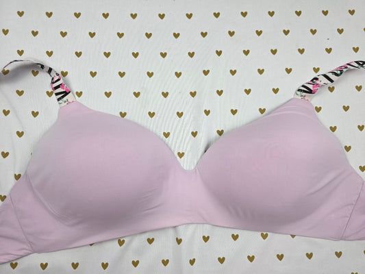 Victorias Secret Purple Logo Strap Wireless No Wire Bra T Shirt 36DDD 36F