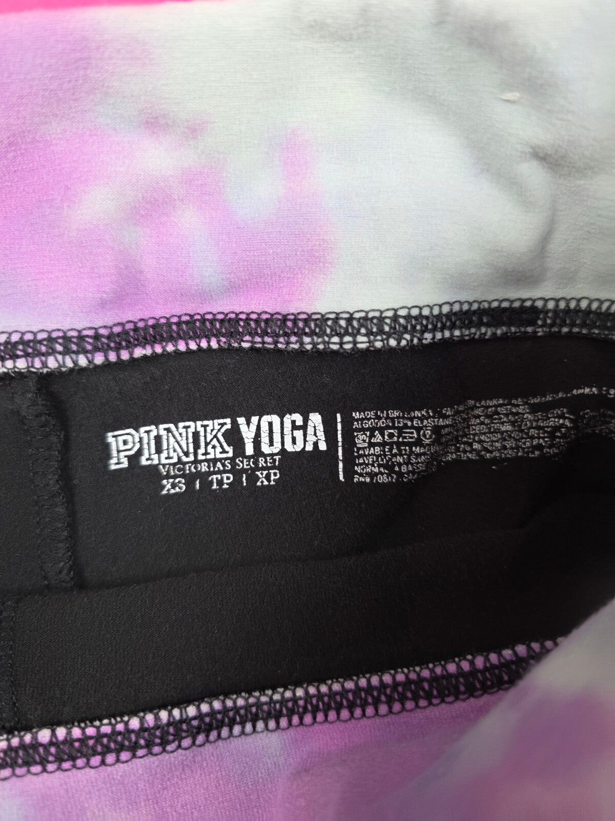 Victorias Secret PINK Foldover Yoga Shorts Logo Tye Dye XS