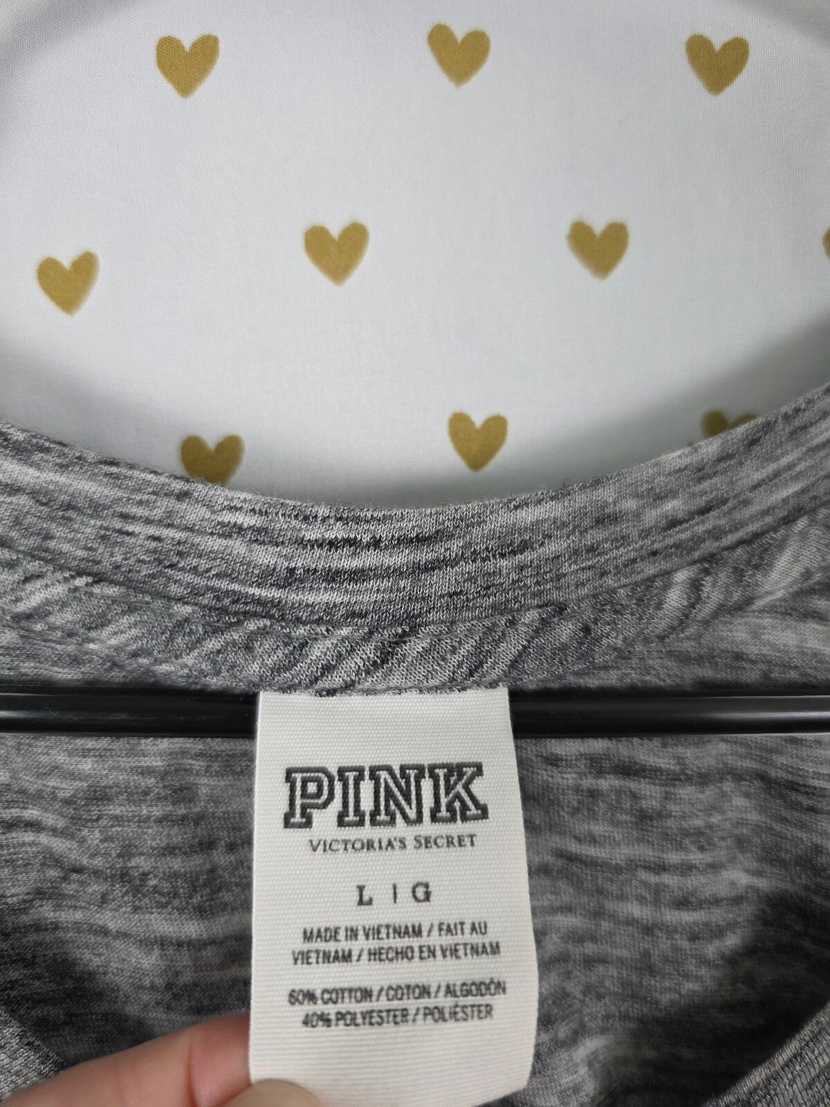 Victorias Secret PINK Grey Bling Sequined Tank Top Logo LARGE