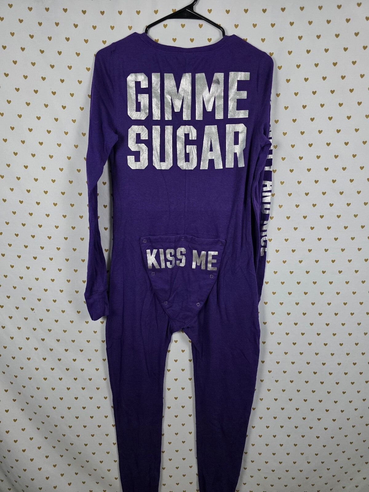 PINK Victoria's Secret Purple Thermal Union Suit Gimme Sugar Kiss Me Medium