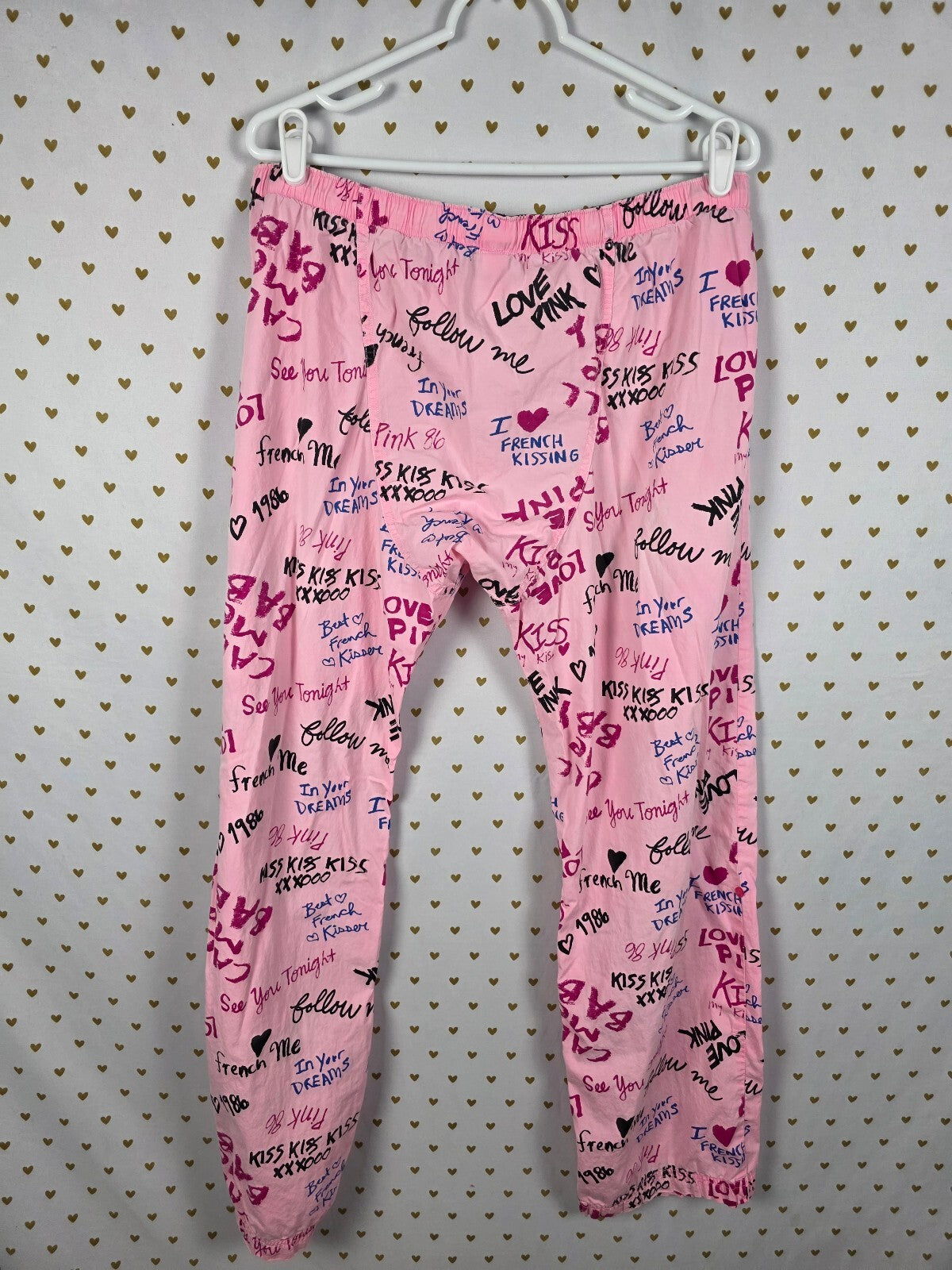 Vintage Victoria's Secret PINK Pajama Pants Graffiti Call Me Baby Y2K Boyfriend