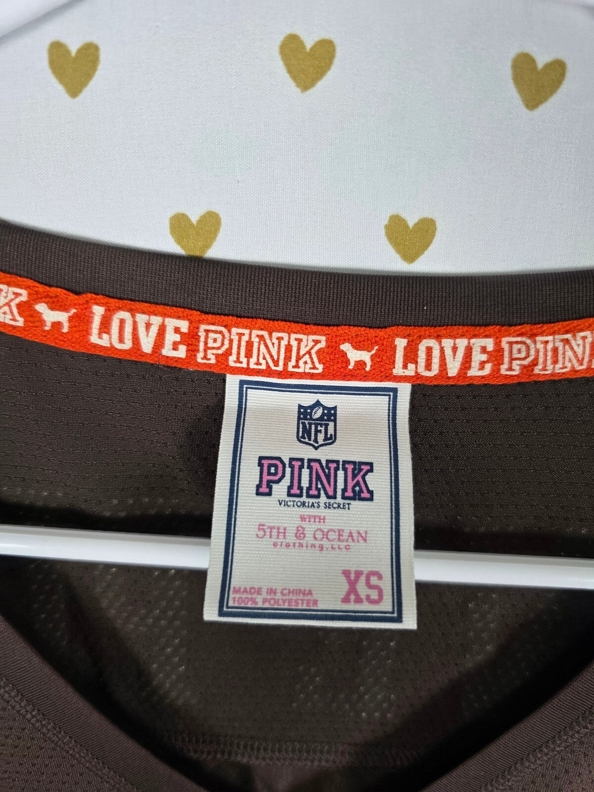 Victoria’s Secret PINK NFL Cleveland Browns 46 BLING Jersey Shirt XS