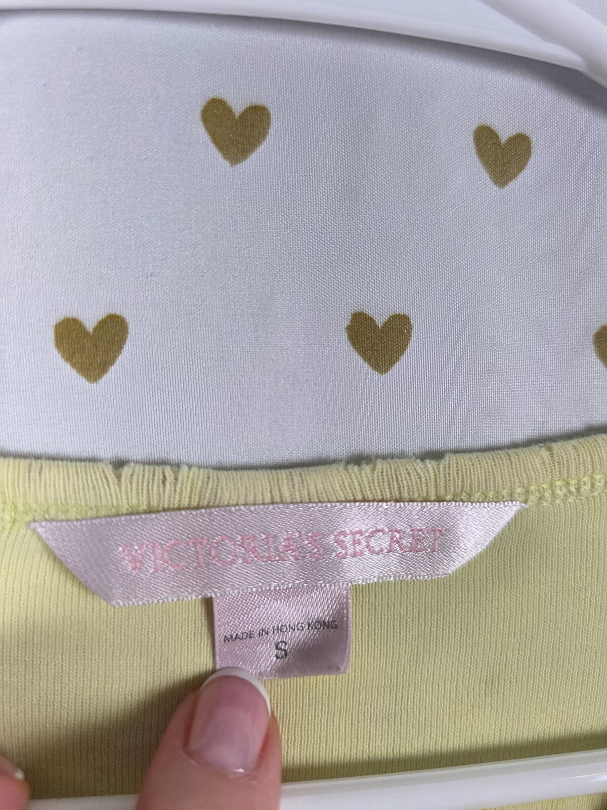 Victorias Secret Vintage Embroidered V Neck Sleep Dress Nightgown Yellow Small