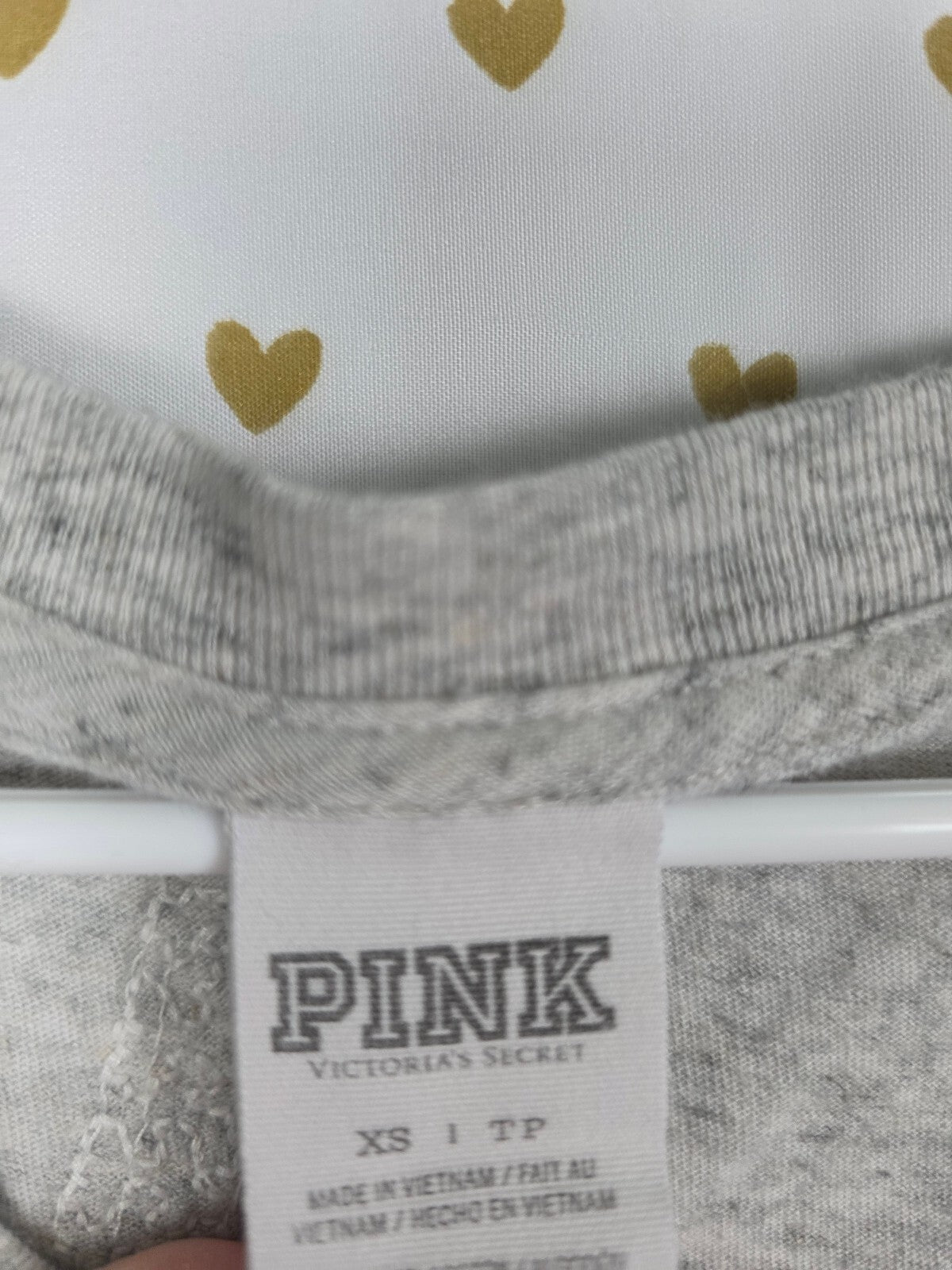 Victorias Secret PINK BLING sequin Long sleeve Grey Tee shirt XS