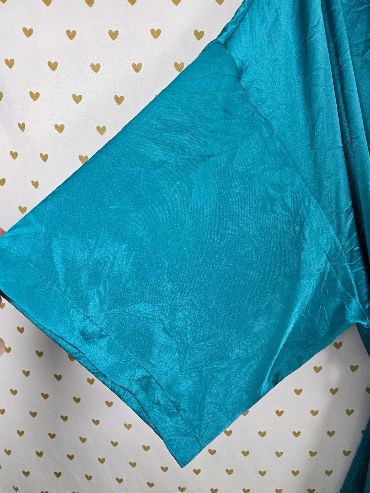 Victorias Secret Teal Satin Silky Robe Pockets Lounge One Size Fits all