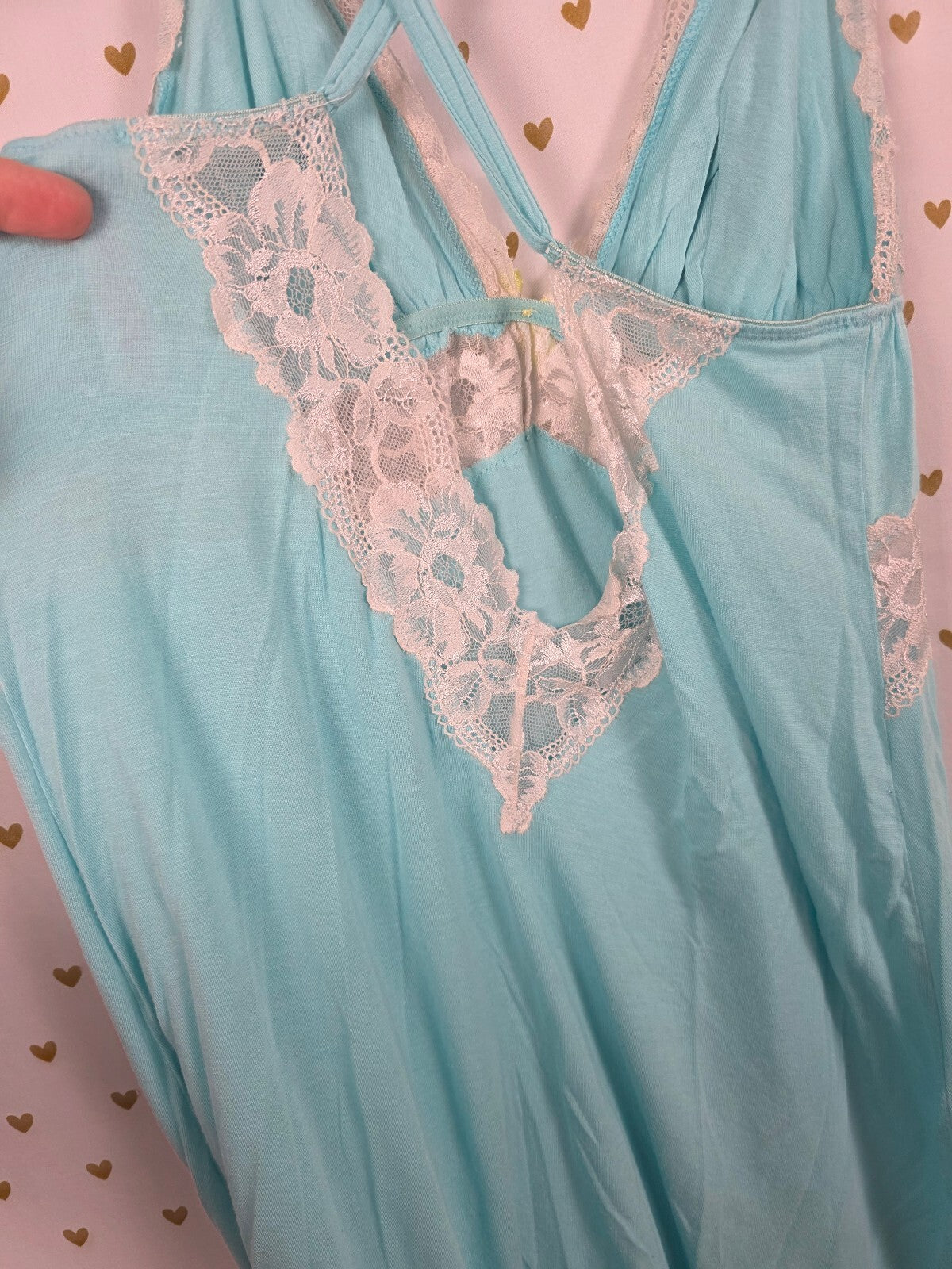 Victorias Secret Super soft Blue Stretchy Sleep Dress Nightie Lingerie MEDIUM