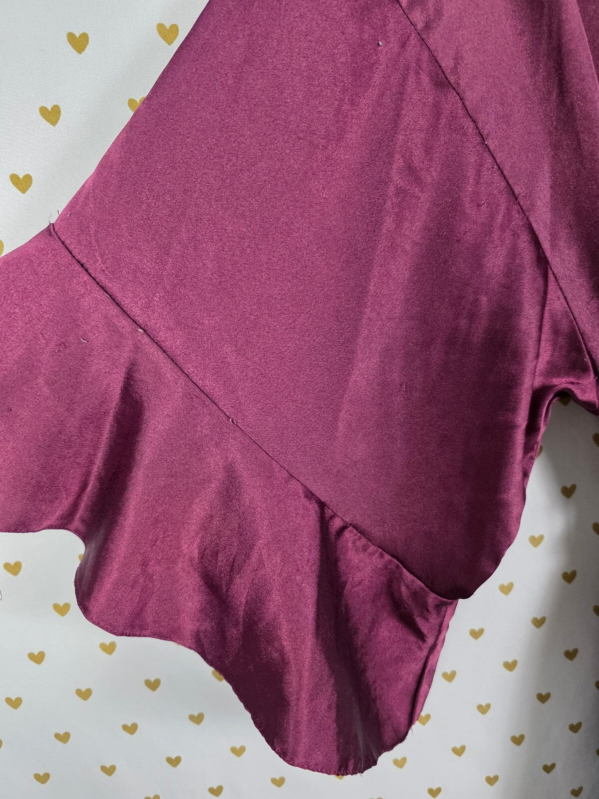 Victorias Secret Satin Silky Robe Purple Flutter Ruffled Medium Large