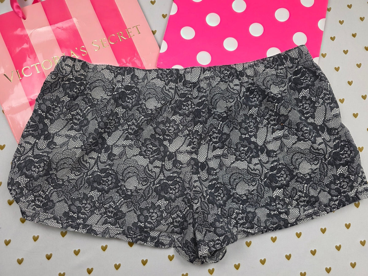 Victorias Secret PINK Lace Design Large Sleep Shorts Boxers Pajama Bottoms