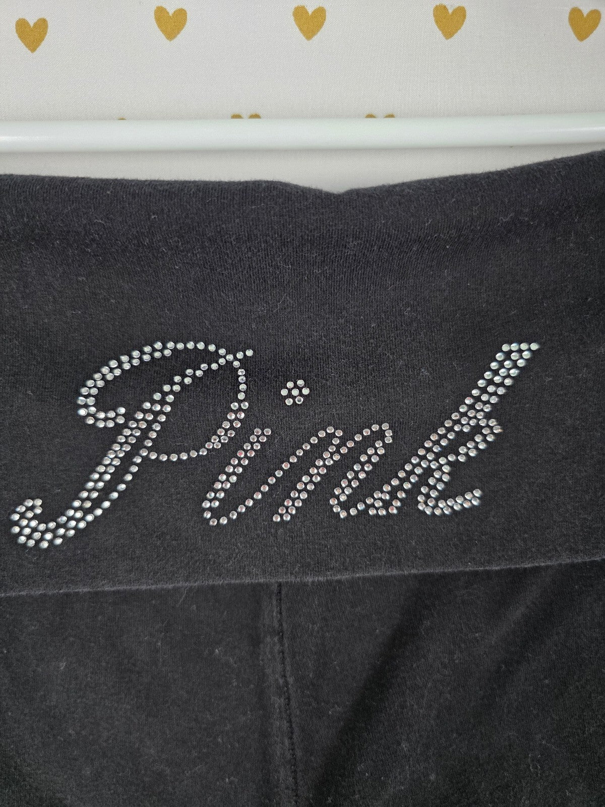 Victorias Secret PINK BLING Studded FOLDOVER FLARE Yoga Pants XXL 2XL