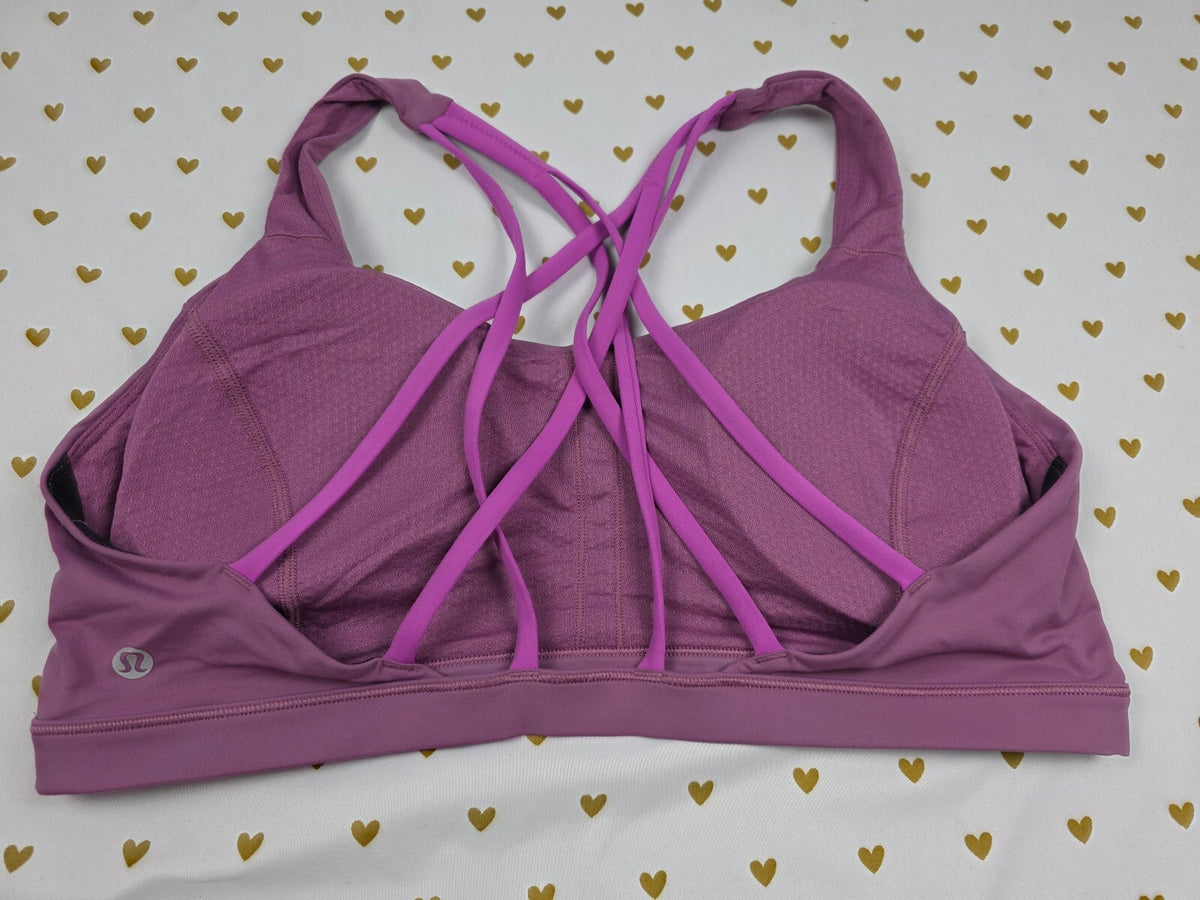 Lululemon Free To Be Wild Bra Mauve Pink Strappy Yoga Sports Bra Size 12