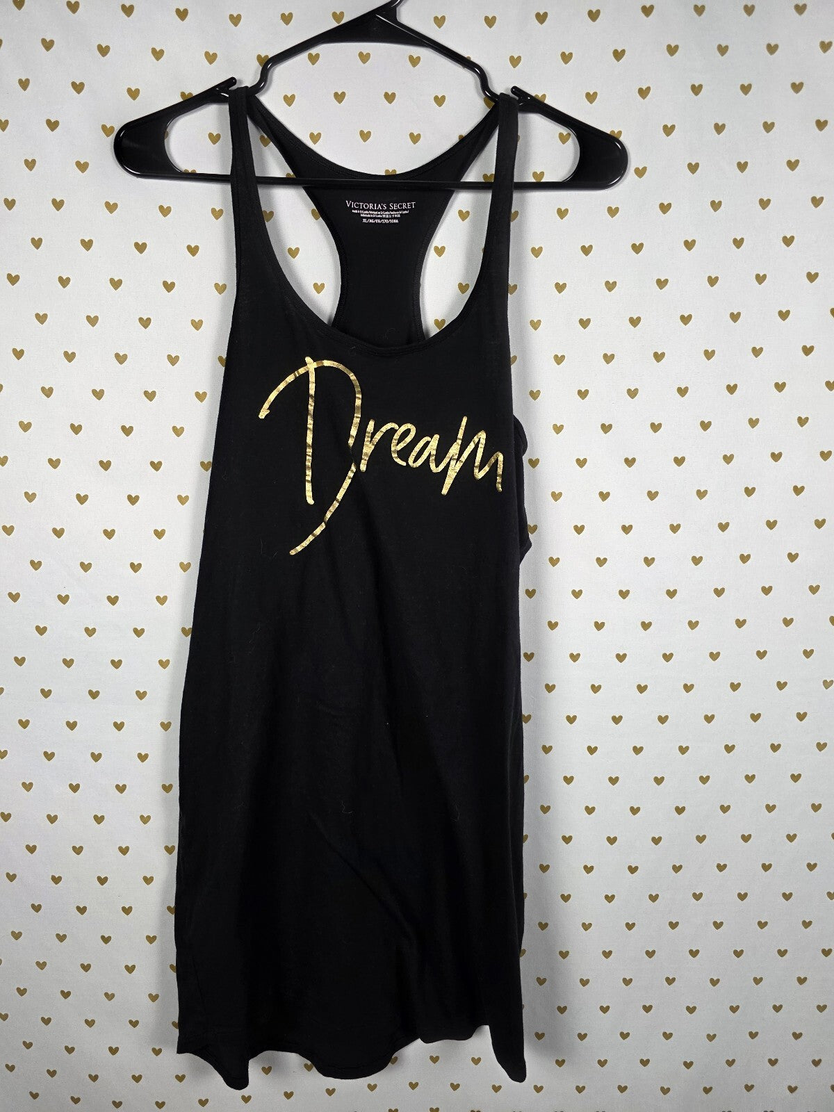 Victorias Secret DREAM Gold Logo Tank Top Nightgown Sleep Shirt XL