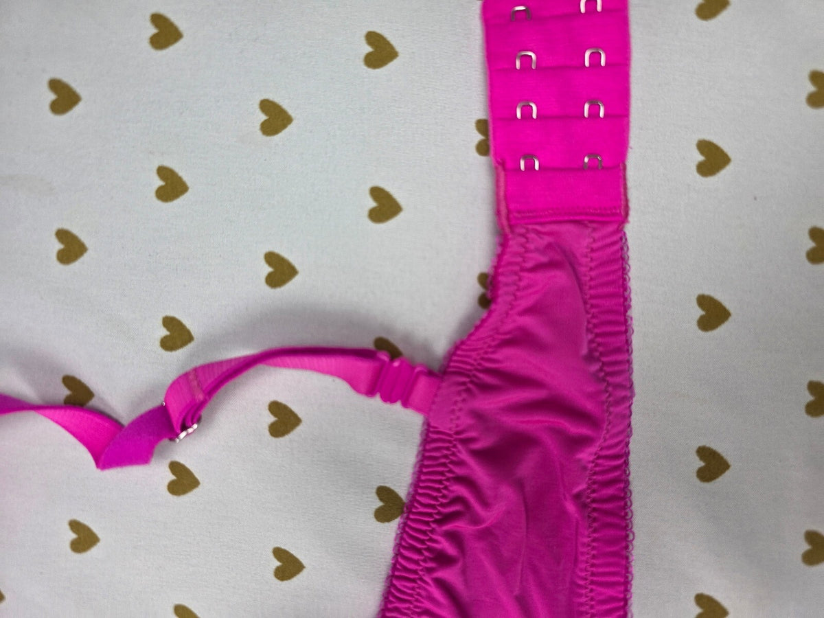 Victorias Secret Bright Pink Dream Angels Lined Demi Balconette Bra 34D