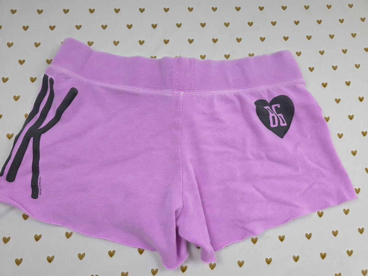 Victorias Secret PINK Vintage Y2k Logo purple sweat shorts Small