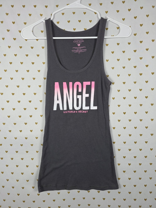 Victorias Secret Vintage Cotton ANGEL Bling Glitter Tank Top Y2k SMALL