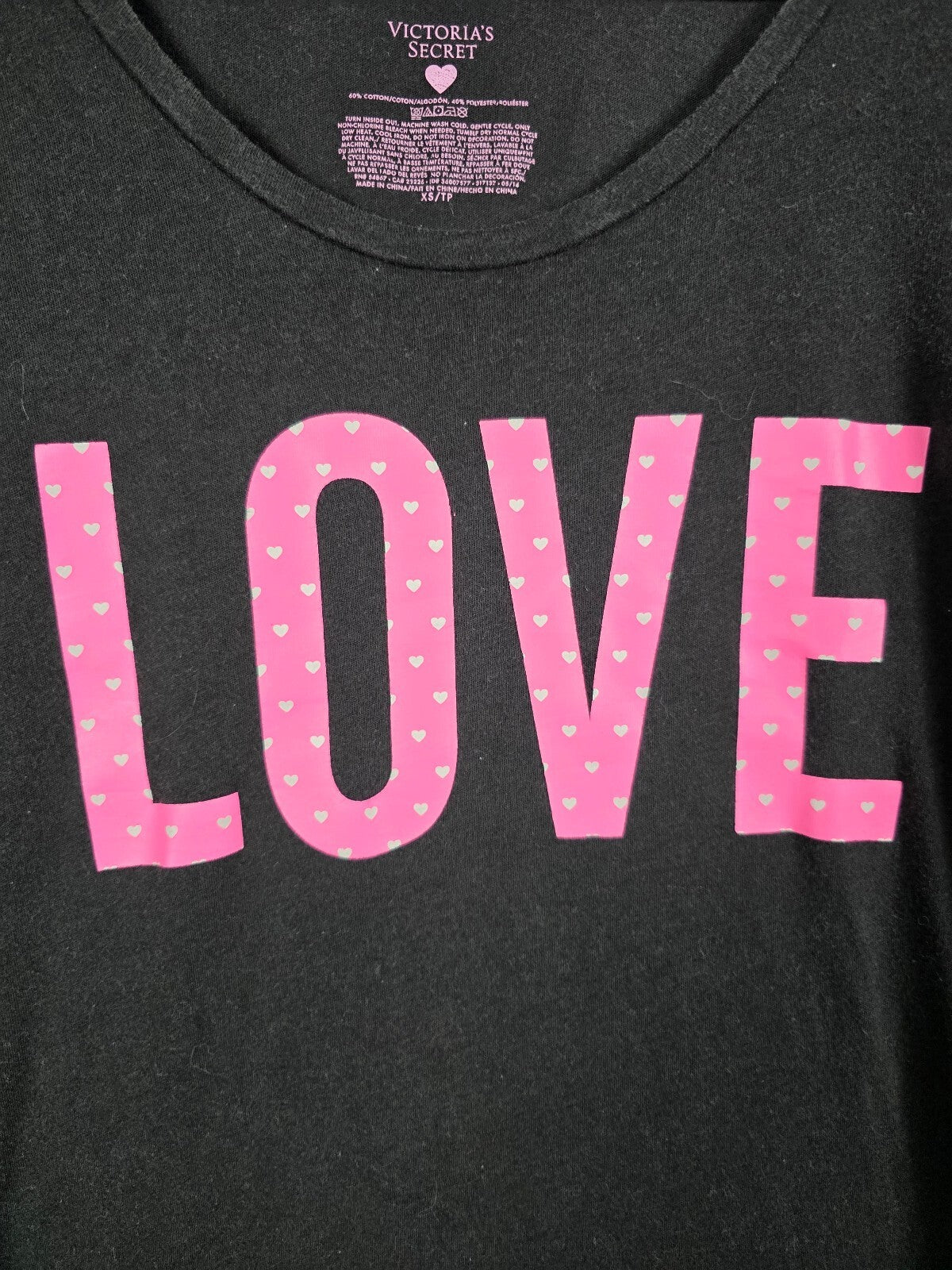Victorias Secret LOVE Super Soft Nightgown Sleep Dress pajama PJ XS Hearts