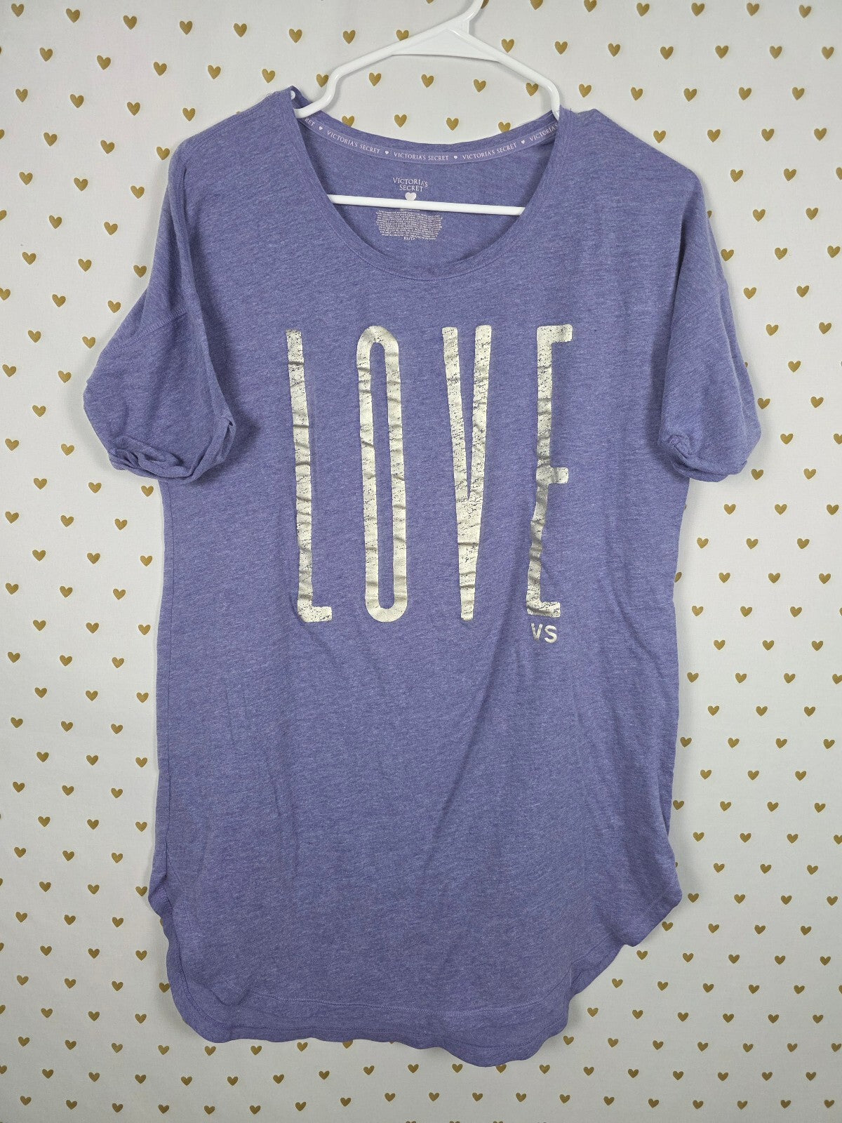 Victorias Secret Purple Soft LOVE Logo Nightgown Sleep Shirt XS