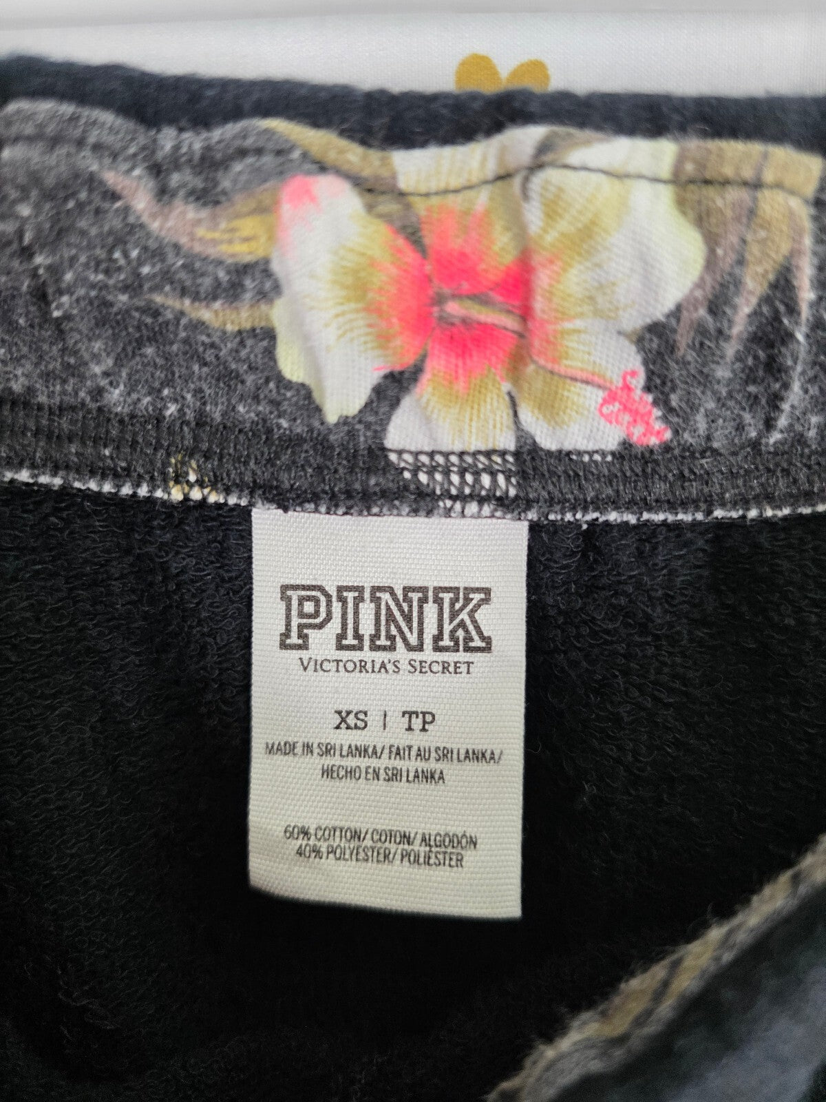 Victorias Secret PINK Vintage Boyfriend Sweats Set Quarter Zip Floral Outfit XS