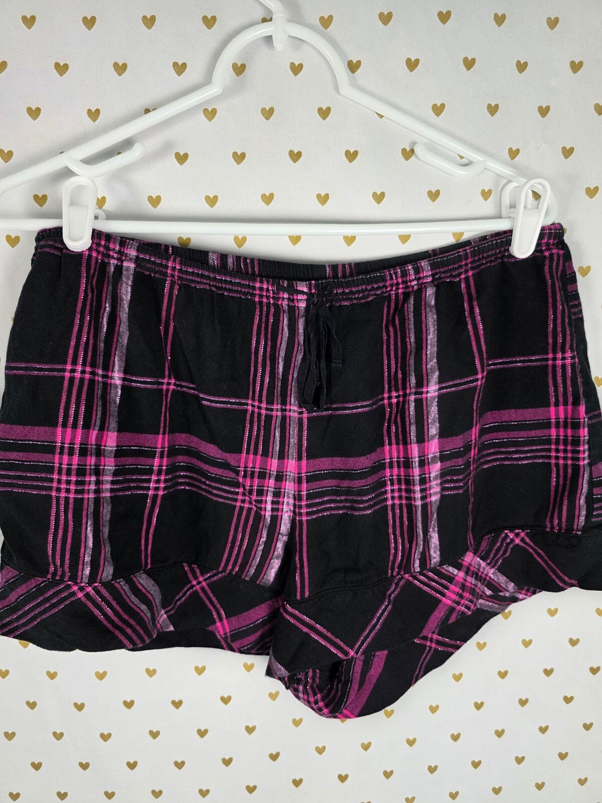 Victorias Secret Sleep SET 2pc Outfit Pajama Plaid Shirt Shorts Medium