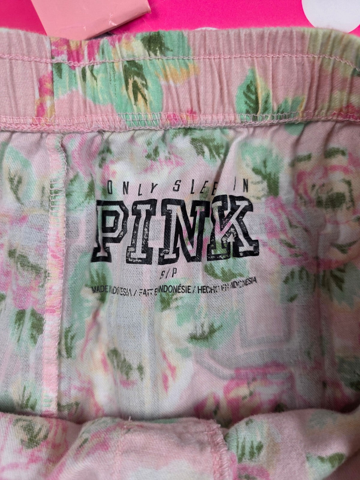 Victorias Secret PINK Floral Logo Small Sleep Shorts Boxers Pajama Bottoms