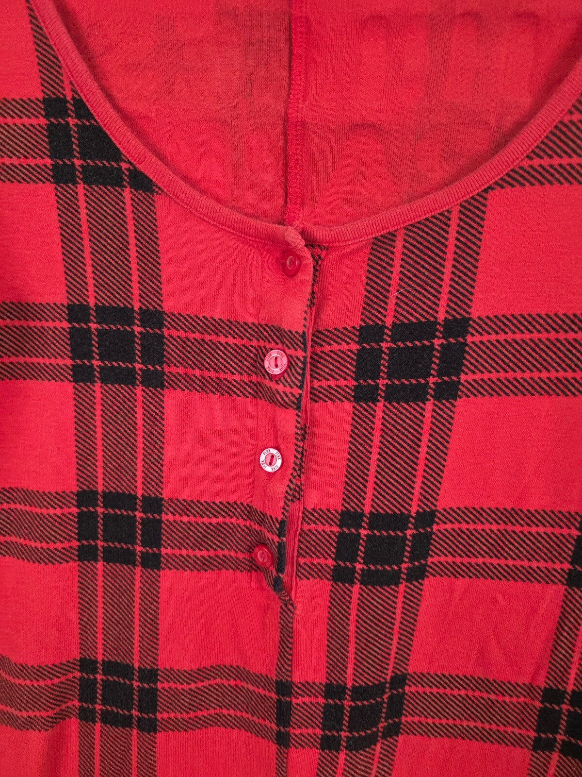 Victoria's Secret PINK Chillest Wrapper Plaid BLING Onesie Pajamas M