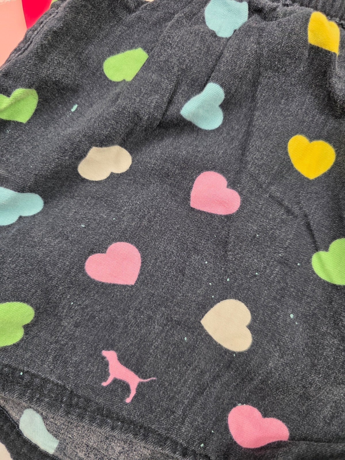 Victorias Secret PINK Hearts vintage Med Sleep Shorts Boxers Pajama Bottoms