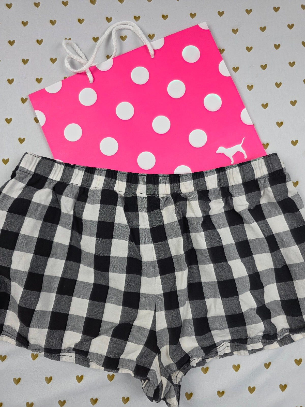Victorias Secret PINK RATHER Be In BED Sleep Shorts Boxers Buffalo Plaid Small