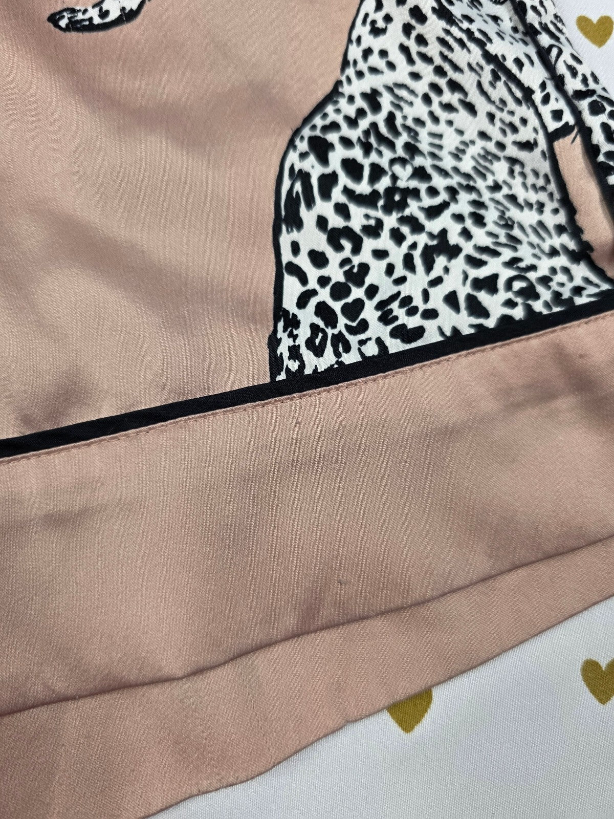 Victoria's Secret Satin Sleep Shorts Leopard Pink Animal Print Lounge Large