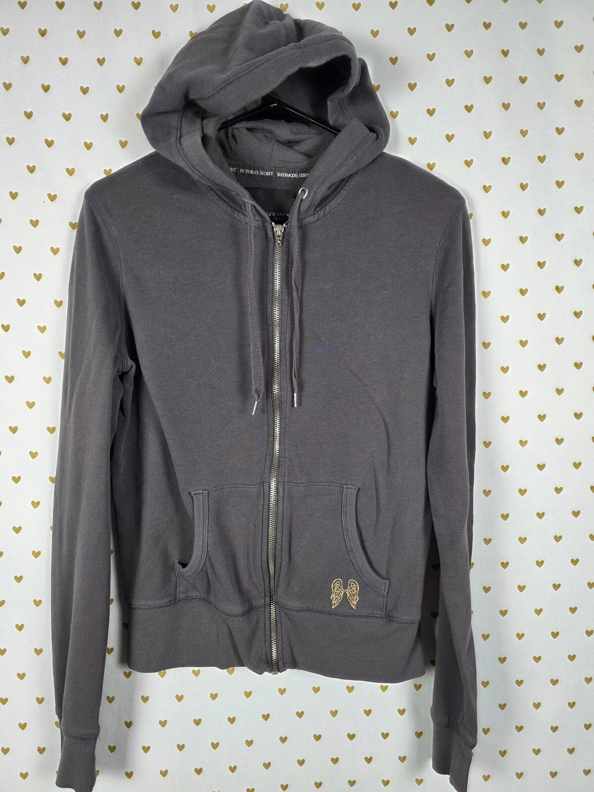 Victorias Secret Angels Sequined Bling Zip Hoodie Jacket Supermodel Essentials M