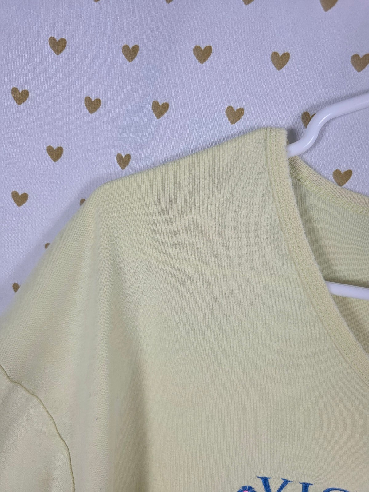 Victorias Secret Vintage Embroidered V Neck Sleep Dress Nightgown Yellow Small