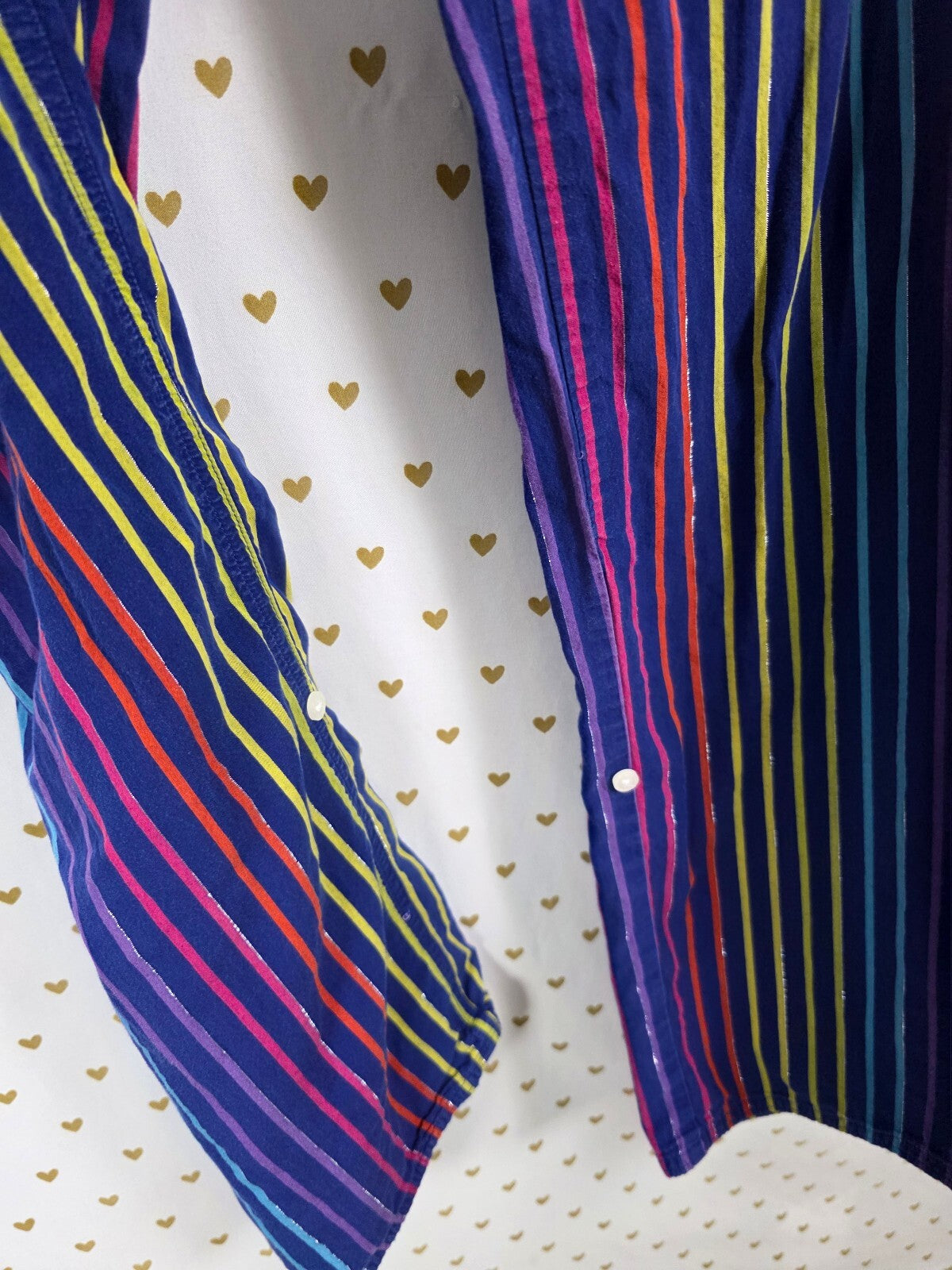 Victorias Secret LIVE PINK Rainbow Stripe Medium Sleep Pants Pajama PJ Bottoms