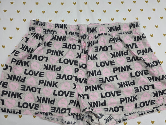 Victorias Secret PINK Logo LOVE Small  Sleep Shorts Boxers Pajama Bottoms
