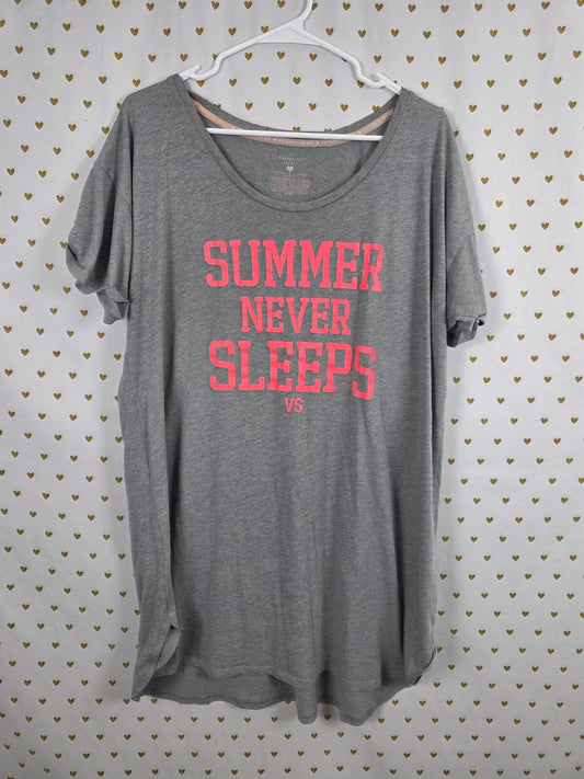 Victorias Secret Nightgown Summer Never Sleeps Soft Flowy XL Grey Nighgown