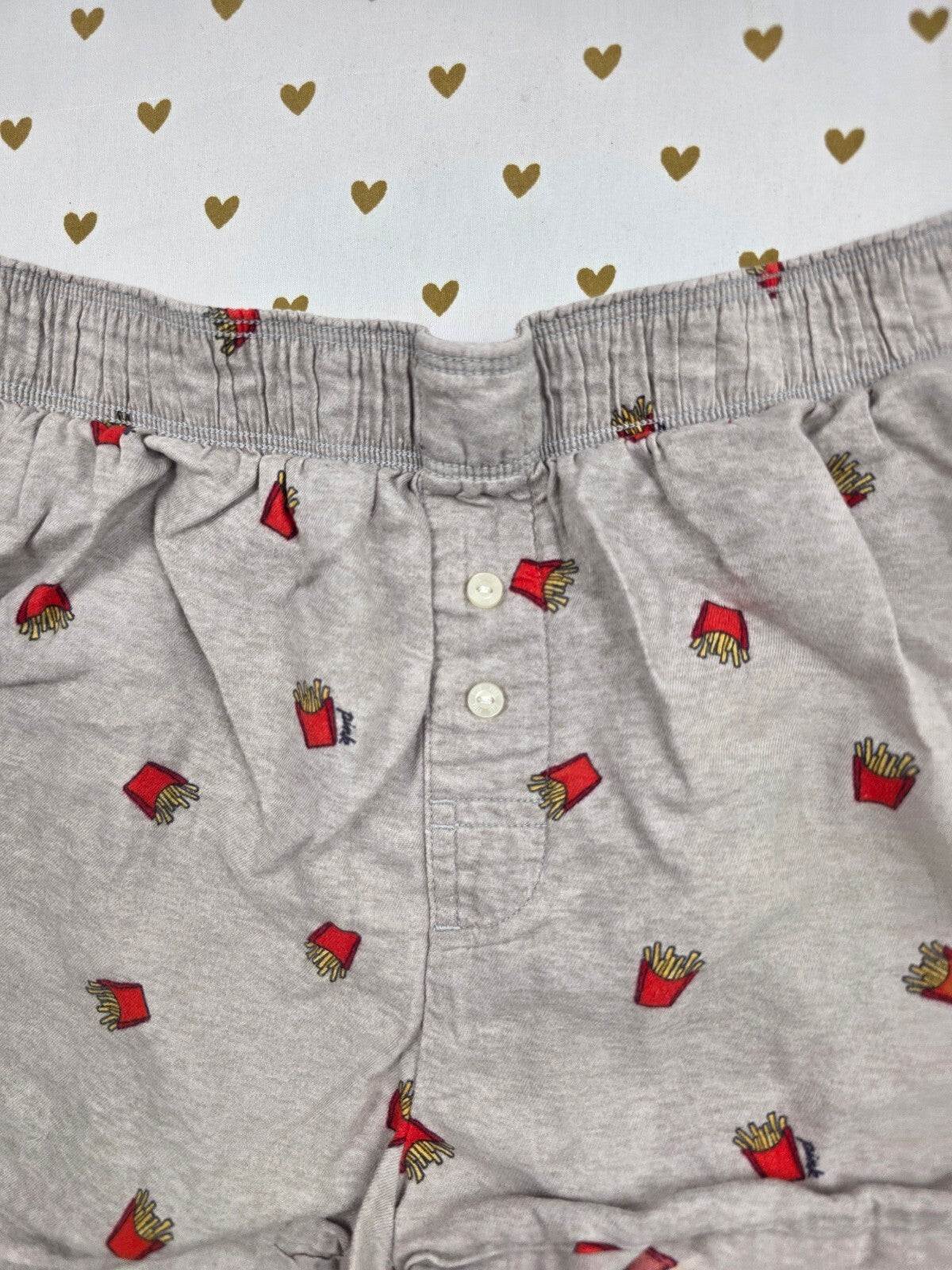 Victorias Secret PINK French Fries XS Sleep Shorts Boxers Pajama Bottoms