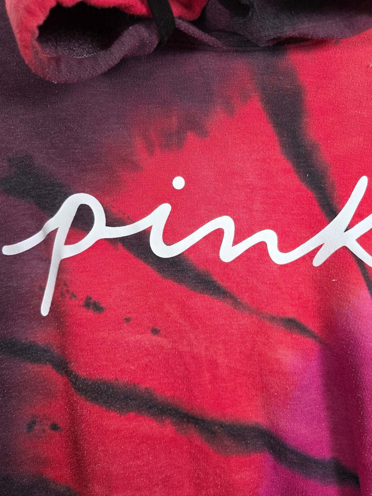 Victorias Secret Pink Oversized Tye Dye Pullover Sweater Logo LARGE